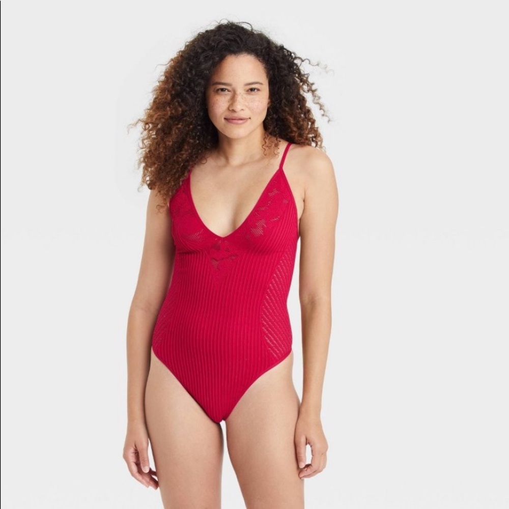 Colsie red lace bodysuit